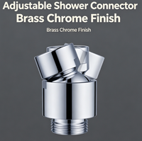 Adaptateur de raccord de douche en laiton chromé, pivotant à 360 degrés, connecteur de bras de douche réglable pour pommeau de douche pluie
