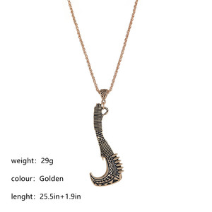 Collar y Pendientes Hawaianos para Hombre, Chapado en Oro <span class=keywords><strong>de</strong></span> 18k, Colgante <span class=keywords><strong>de</strong></span> Guadaña, Joyería <span class=keywords><strong>de</strong></span> Samoa, Venta al por Mayor - Product Image 4