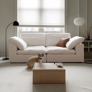 Cloud Style-Extendable Modular Sectional Square Apartment Living Room Set with Filling Linen <b>Cover</b> for School - Product Image 3