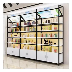 أرفف خشبية ومعدنية حديثة معروضة للبيع حسب الطلب رفوف متينة مفردة الأرفف للسلع الضخمة مع خزانة - Product Image 2