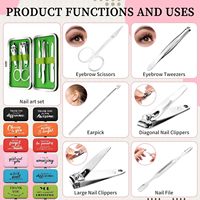 Ensemble de coupe-ongles en acier inoxydable personnalisé, soins personnels, cadeau de voyage, kit d'outils de manucure avec logo personnalisé