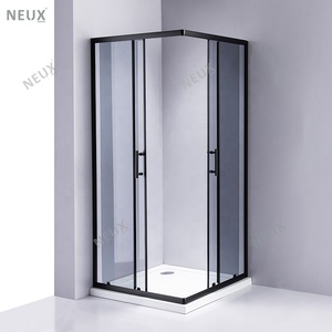 <span class=keywords><strong>Cabine</strong></span> de <span class=keywords><strong>douche</strong></span> en verre à porte coulissante noire au <span class=keywords><strong>prix</strong></span> d'usine - Product Image 2