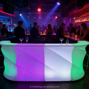 Mesa de <span class=keywords><strong>Bar</strong></span> Portátil para Bodas, de Plástico, con 16 Luces LED RGB, Barra Móvil con Luz Solar, Muebles de Exterior para Eventos al Aire Libre, <span class=keywords><strong>Alquiler</strong></span> de Barra - Product Image 2