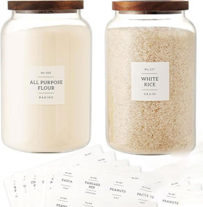Grand récipient de stockage en <span class=keywords><strong>verre</strong></span> borosilicate de grande capacité avec couvercle hermétique en <span class=keywords><strong>bois</strong></span> d'acacia, pot alimentaire en <span class=keywords><strong>verre</strong></span> hermétique pour cuisine, vente en gros - Product Image 2