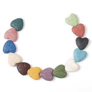 Natural Lava Stone Heart Shape 20x8mm 26x8mm Loose Crafts Beads lot for Jewelry Making DIY Earring Findings