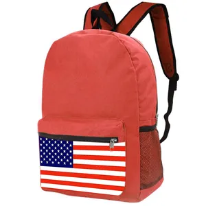 Регулируемый плечевой ремень высокого качества для голосования прочный пользовательский флаг США 600D ткань детский студенческий рюкзак