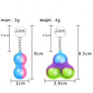 Juguete Antiestrés Personalizado - Nuevos Llaveros de Silicona con Burbujas para Dedos, Llaveros Educativos y para Aliviar el Estrés, Mini Juguetes - Product Image 6