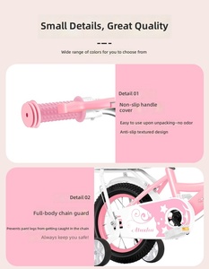 Vélo pour enfants princesse avec roues d'apprentissage, panier avant, porte-bagages arrière, vélo de sécurité pour filles de 3 à 9 ans, vélo de sport en plein air - Product Image 2