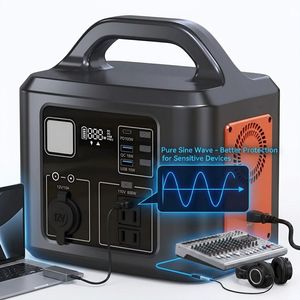 Station de batterie <span class=keywords><strong>rechargeable</strong></span> LiFePO4 600W 512Wh, générateur solaire à onde sinusoïdale pure, alimentation de secours pour le <span class=keywords><strong>camping</strong></span> en plein air - Product Image 1