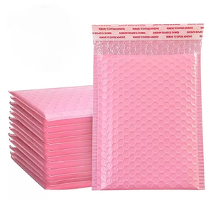 ES imballaggio biodegradabile corriere spedizione busta imbottita poli sacchetti postali personalizzati buste a bolle rosa - Product Image 1