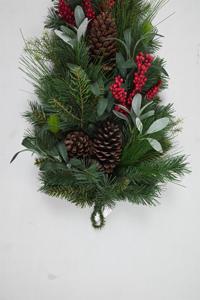 Guirnaldas decorativas de Navidad personalizadas de fábrica Swags Pine Cone Green Christmas Teardrop Swag - Product Image 4