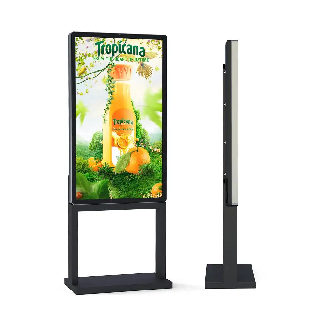 إعلانات شاشات الكريستال السائل عالية السطوع نافذة عرض لافتات رقمية الروبوت