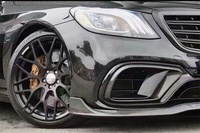 Kit carrosserie compact en fibre de carbone avec lèvre avant LED, aileron arrière, embout d'échappement et spoiler pour Mercedes Benz Classe S W222 – Pièces aérodynamiques