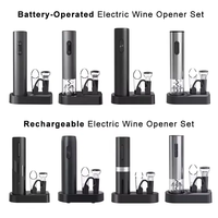 Ouvre-Bouteille de Vin Électrique à Piles Sans Fil, Ouvre-Bouteille Noir avec Coupe-Capsule