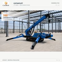 Guindaste Aranha sobre Esteiras a Diesel/Gasolina com Lança Telescópica, Jib Auxiliar e Giro de 360 Graus, Altura de Elevação de 10m