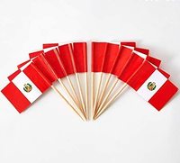100 Bendera Tusuk Gigi dari Negara Berbeda dan Bendera Peru, Tusuk Gigi Mini Kecil untuk Dekorasi Kue Keping
