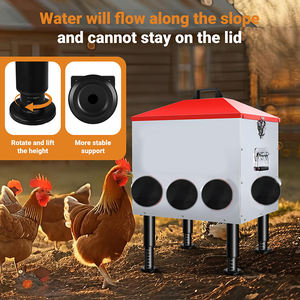 Jh-mch स्वचालित चिकन फीडर ऊंचाई-समायोज्य पैर विरोधी डिजाइन 8 फीडिंग बंदरगाह बड़े चिकन खाना कठिन - Product Image 2