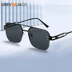 Gafas de Sol Cuadradas Metálicas Greyjack UV400 Unisex, Protección Solar, Moda, Viajes, Conducción, Actuaciones en Escenario - Product Image 1