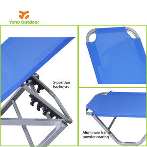 Chaise longue moderne portable KD en aluminium pliante écologique Chaise longue élégante avec cadre en aluminium Hôpital de jardin en plein air - Product Image 5