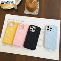 Coque de protection antichoc en silicone souple, couleur unie, motif dessin animé mignon, couverture intégrale pour iPhone 13-17 Series