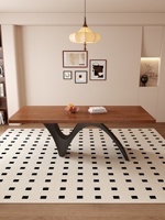 Table à manger rectangulaire en bois massif de style vintage avec pieds en métal, meubles de maison, style design, table de luxe légère
