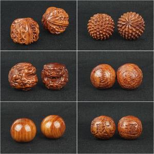 Vendita calda in legno naturale pera in legno intagliato pallina da massaggio per meditazione palline di salute cinese - Product Image 3