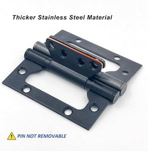 Charnières de porte DIVINE <span class=keywords><strong>en</strong></span> acier inoxydable noir robustes de 4 pouces, sans mortaise, installation facile avec mouvement fluide pour chambres et cuisines - Product Image 3