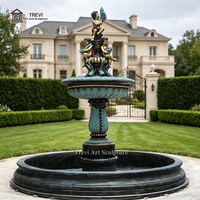 Fontaine d'eau extérieure en bronze à vendre, fontaine de jardin antique patinée pour villa, château, propriété
