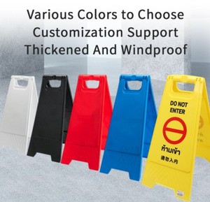 Panneau de signalisation routière pliable en plastique bleu vierge, avertissement de sécurité routière - Product Image 2