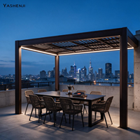 Kit de pergola moderne en aluminium à monter soi-même avec toit à lames orientables électriques, imperméable pour patio, jardin, balcon et terrasse