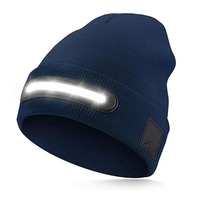 Bonnet LED en acrylique tricoté, avec lumière longue portée, trois modes, rechargeable, pour l'hiver, la course, le cyclisme, le camping, la randonnée et le travail en extérieur