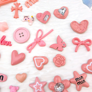 Cute Pink <b>Bow</b> Diy Jewelry Accessories Hair <b>Clips</b> Mixed Plastic Resin Craft Supplies Middle Size Manual Made - Product Image 4