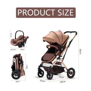 Poussettes légères pour bébés allemandes, siège <span class=keywords><strong>auto</strong></span> 3 en 1, poussette pour nouveau-né, porte-bébé, poussette de voyage légère pour bébé - Product Image 4
