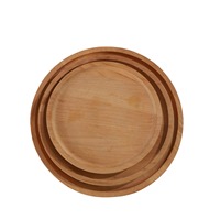 Peralatan makan bulat kayu desain Modern, Set cangkir kopi dengan piring kayu dasar Pot bunga Anti bocor dan nampan Anti panas