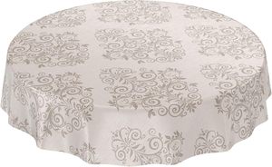 Elegant Nonwoven Printed Floral Lace Waterproof & Oil-Proof PVC Table Cover <b>Tablecloth</b> for Home & Wedding Use - Product Image 4