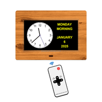 Jam kalender Digital Senior orang tua pro, bingkai foto analog alarm kustom jam Cakra pengingat medis DST otomatis