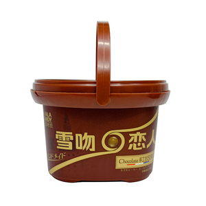 Plastic Ice Cream Container Plastic 500 Ml Plastic Ice Cream Tub With Lid Handle Chocolate Candy Packaging PP Square Container Fruit Plastic Bucket