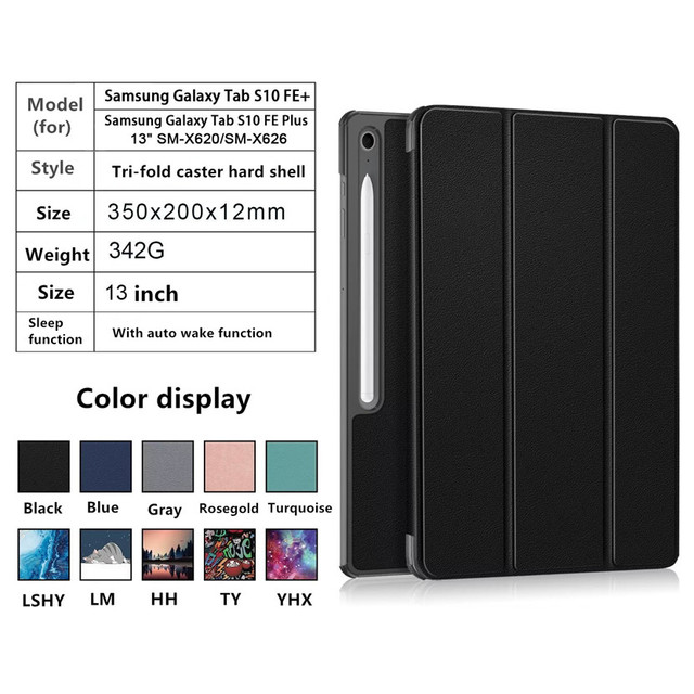 Factory Wholesale Luxury PU Leather 13 Inch X620 X626 Smart Tablet Protective Cover Case for 2025 Samsung Galaxy Tab S10 FE Plus