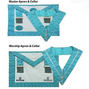 Maçonnique Regalia Craft Worshipful Tablier en cuir d'agneau Collier Bijou Gants Ensemble Techniques brodées Badge à coudre magnétique - Product Image 6