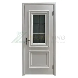 आंतरिक उच्च गुणवत्ता वाले दरवाजे शोर प्रतिरोधी ग्लास लकड़ी डब्ल्यूपीसी दरवाजा