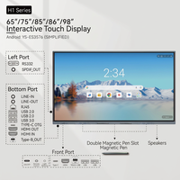 Tableau blanc interactif certifié EDLA, écran plat 4K UHD multi-touch intelligent pour l'éducation en classe, salle de réunion