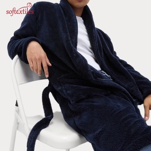 Peignoir en flanelle OEM Softextiles, peignoir de <span class=keywords><strong>spa</strong></span>, vêtements de <span class=keywords><strong>nuit</strong></span>, logo personnalisé, peignoir d'hôtel doux et absorbant en tissu flanelle - Product Image 4