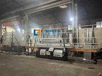 Mesin Pemoles Tepi Kaca Vertikal Otomatis dengan Kontrol PLC, Keamanan Tinggi, dan Meja Putar Otomatis 46kw