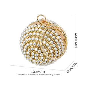 Pearl Elegance Temperament for Women Luxury <b>Clutch</b> Bag Round <b>Wedding</b> Party Evening Bags - Product Image 6