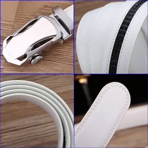 Thắt lưng nam da thật hàng hiệu thiết kế nổi tiếng nhiều kiểu dáng khóa tự động màu trắng đen - Product Image 5