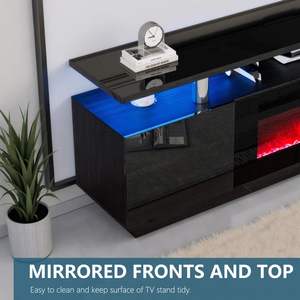 <span class=keywords><strong>Mueble</strong></span> de <span class=keywords><strong>TV</strong></span> de <span class=keywords><strong>85</strong></span> <span class=keywords><strong>Pulgadas</strong></span> con Chimenea Eléctrica y Soporte de Madera LED de Tamaño Personalizado <span class=keywords><strong>para</strong></span> Oficina en Casa - Product Image 6