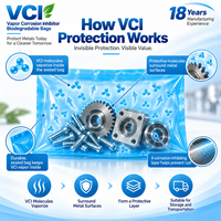 Sacs antistatiques et antirouille en PE VCI biodégradable sur mesure avec protection contre la corrosion pour les pièces métalliques, les quincailleries et les machines automobiles