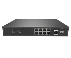 สวิตช์อีเธอร์เน็ต IEEE802.3af/at แบบกิกะบิตเต็มรูปแบบ 10 พอร์ต พร้อมอัปลิงค์ SFP แหล่งจ่ายไฟ DC48V สำหรับระบบกล้องวงจรปิด IP - Product Image 2