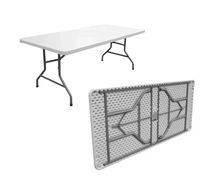 Table Pliante d'Extérieur Rectangulaire en Plastique pour Traiteur, Banquet, Pique-nique – 5 Pieds, 6 Pieds, 8 Pieds