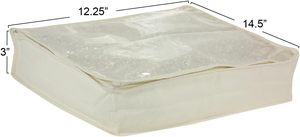 Sac de rangement léger et durable avec un couvercle transparent et une fermeture éclair sur trois côtés, s'adapte parfaitement sous le lit. - Product Image 3